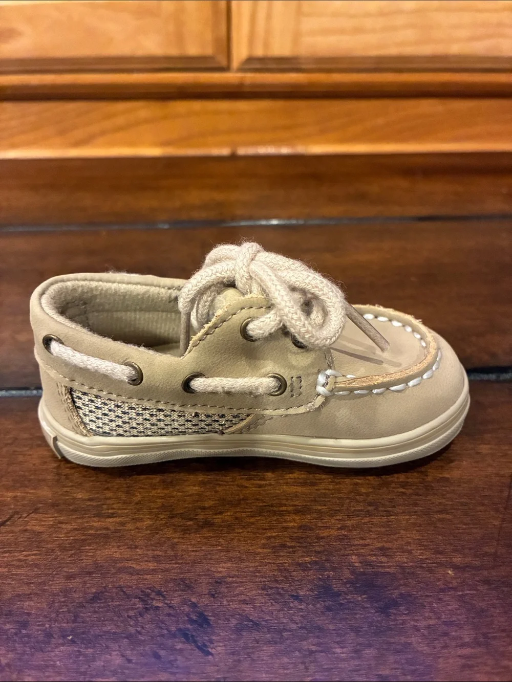 New Sperry Intrepid Size 2 Crib Shoes - Linen/Oat Top Siders Boat Shoes (ABBA)